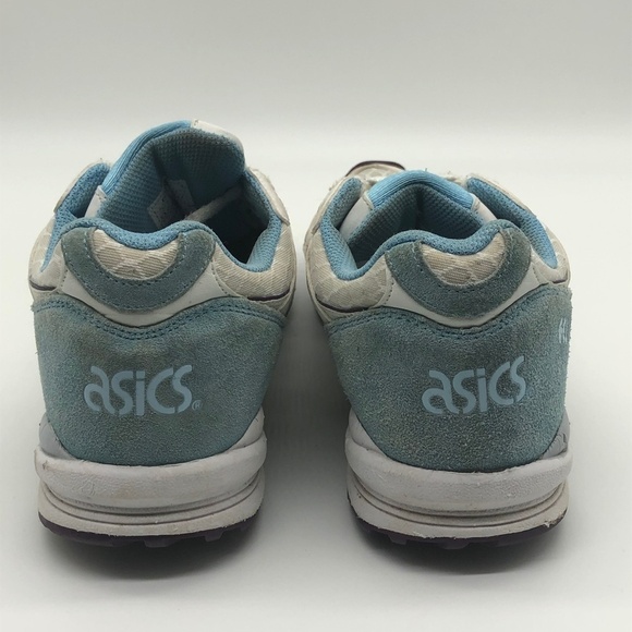 Asics Shoes Women's 8 Gel Saga Walking White Blue Casual Sneakers - Picture 5 of 8